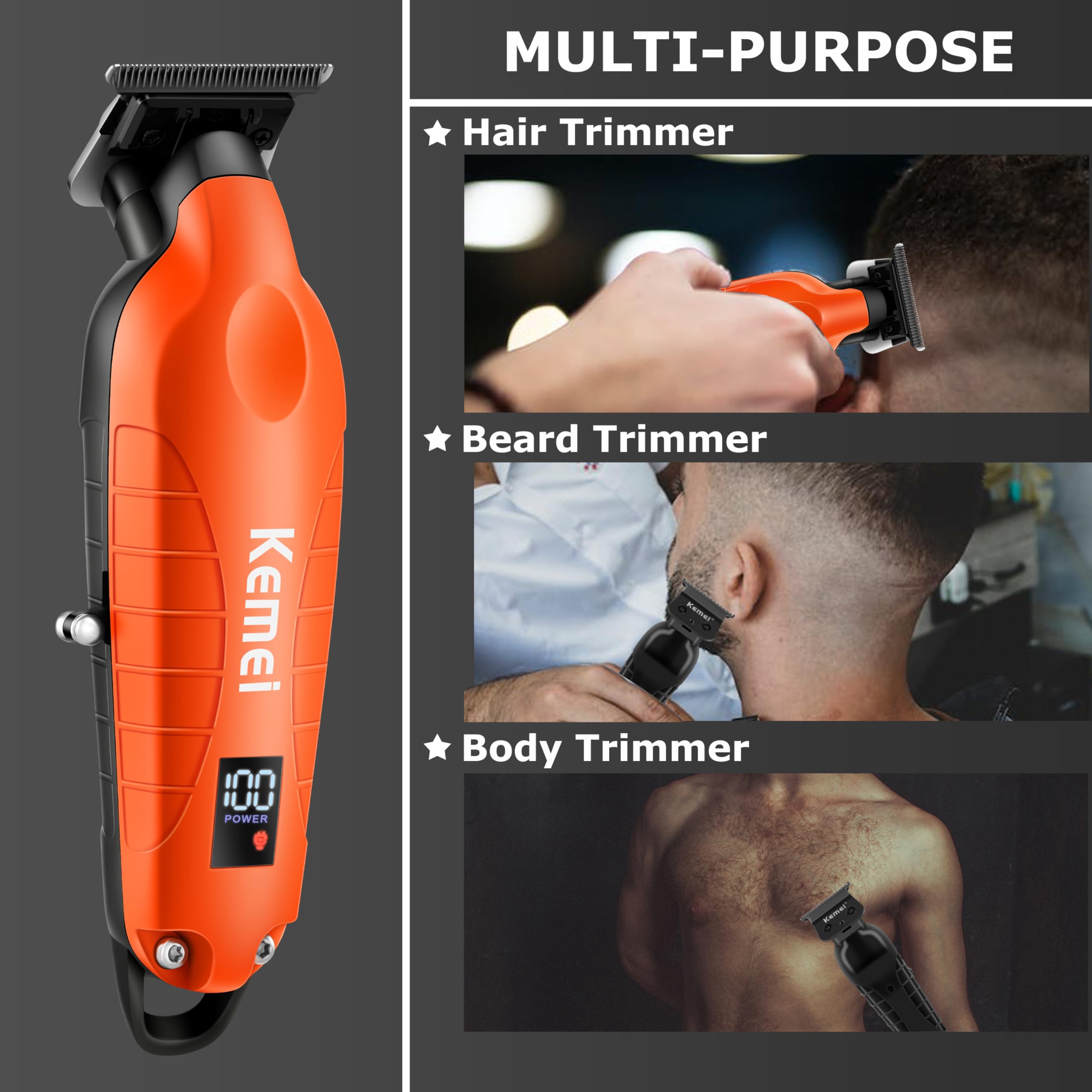 KEMEI 2293 guards-1-2-3mm shows versatile trimming options