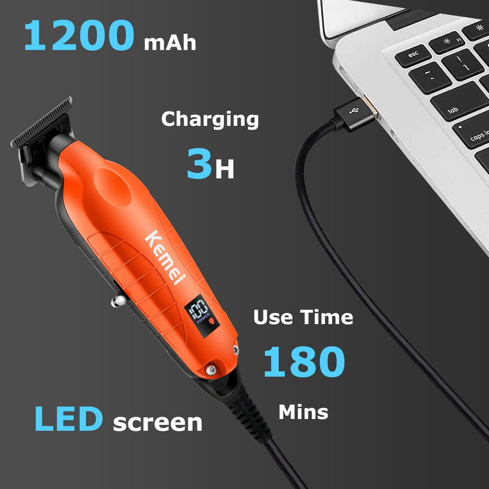 KEMEI 2293 1200mAh battery image highlights long cordless runtime