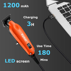 KEMEI 2293 1200mAh battery image highlights long cordless runtime