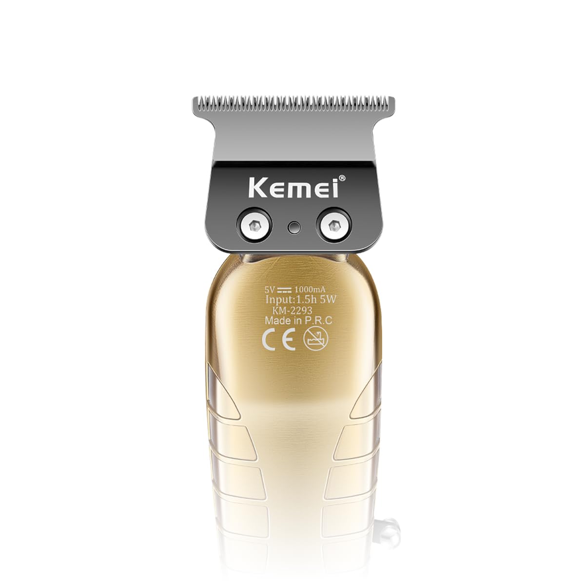 KEMEI 2293 side view highlights ergonomic grip for comfortable long grooming.