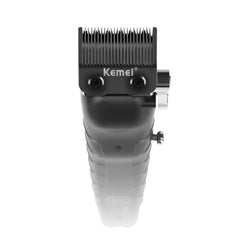 KEMEI 2296 blade closeup highlighting upgraded T-blades for close, efficient cuts.