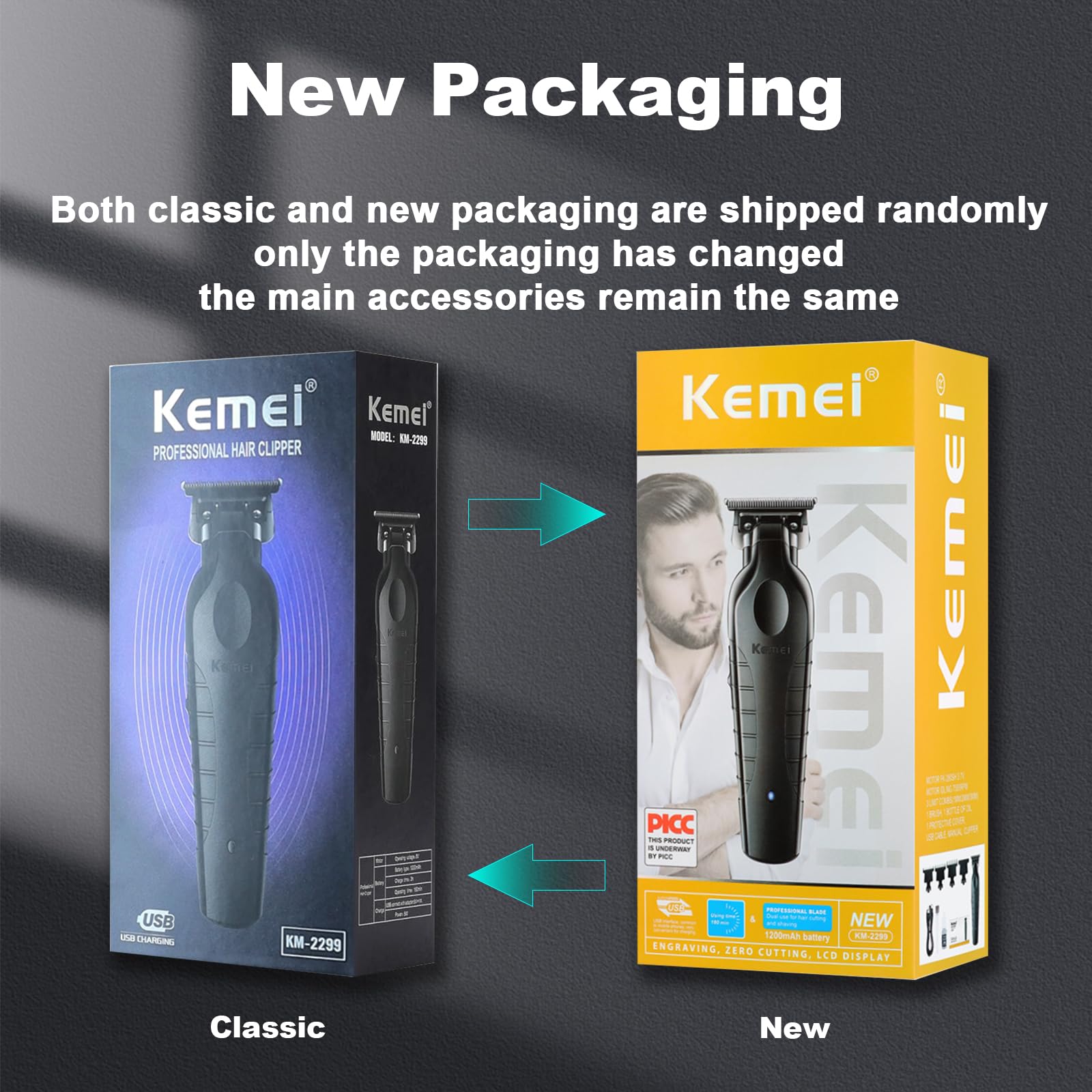 KEMEI 2299 trimmer neckline sideburn beard trimming around contours.