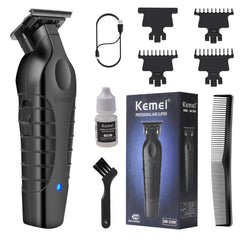 KEMEI 2299 zero-gap blade closeup for ultra-precise trimming and clean lines.