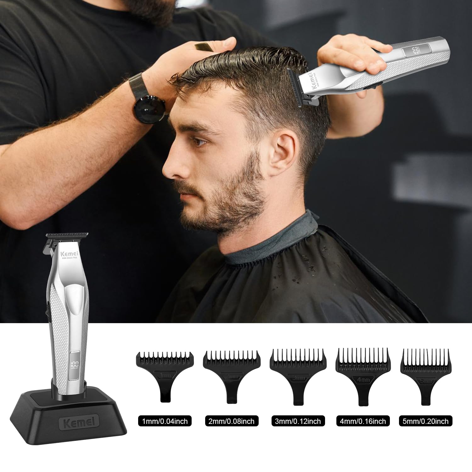 KEMEI KM-3023-702 ideal for barber-quality fades at home.