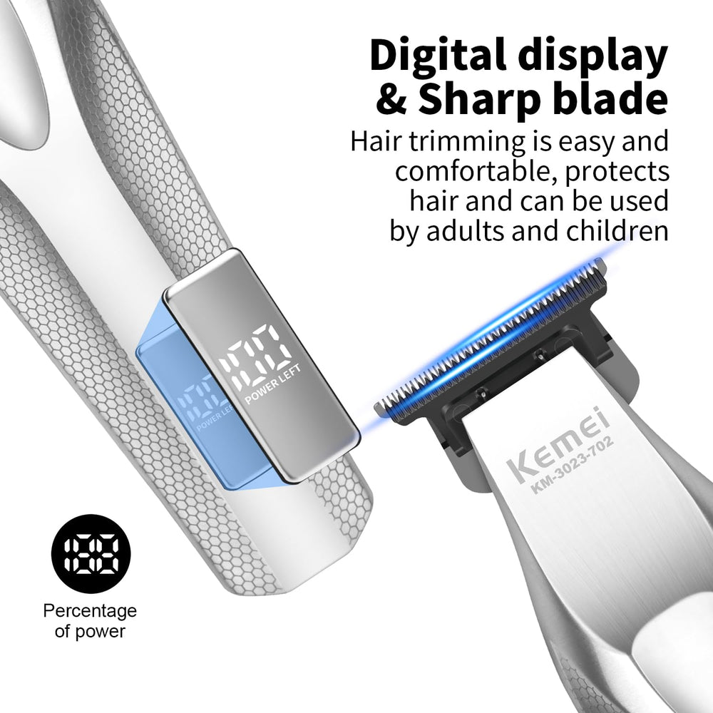 KEMEI KM-3023-702 includes limit combs for varied lengths.