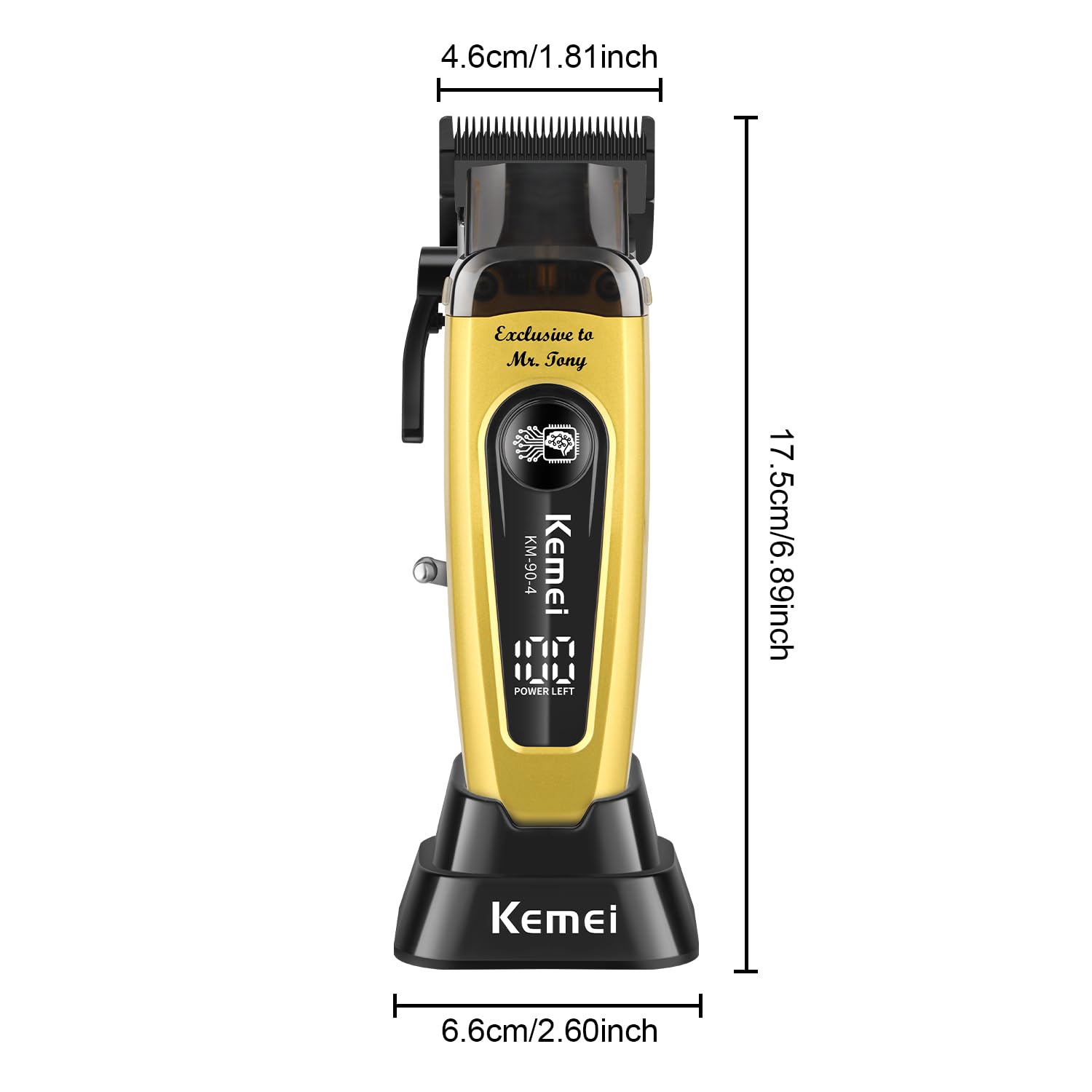 KEMEI KM-90-4 gift-ready box showcases premium men's grooming tool