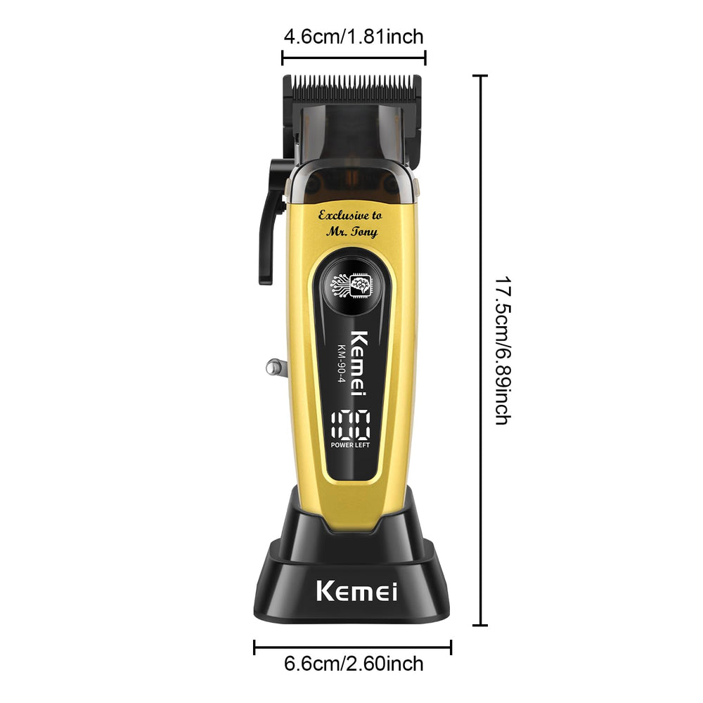 KEMEI KM-90-4 gift-ready box showcases premium men's grooming tool