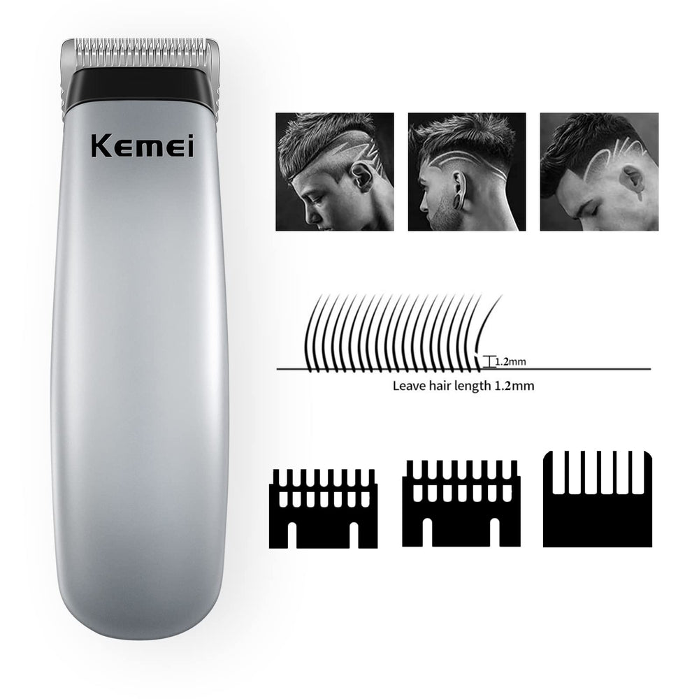 KEMEI Mini Clippers shown in cordless use for unrestricted grooming.