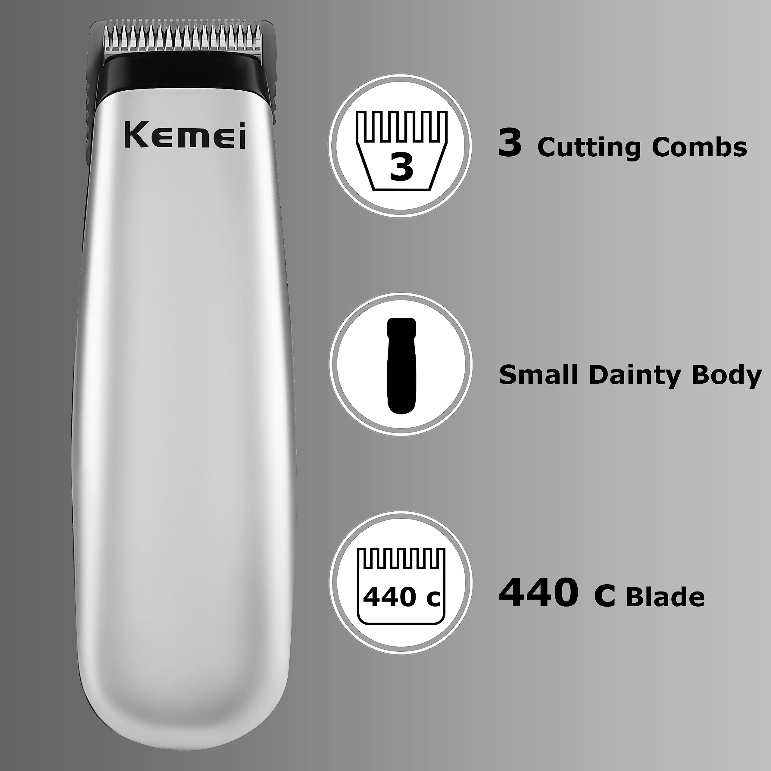 KEMEI mini trimmer precision blades deliver clean, precise cuts for finishing touches