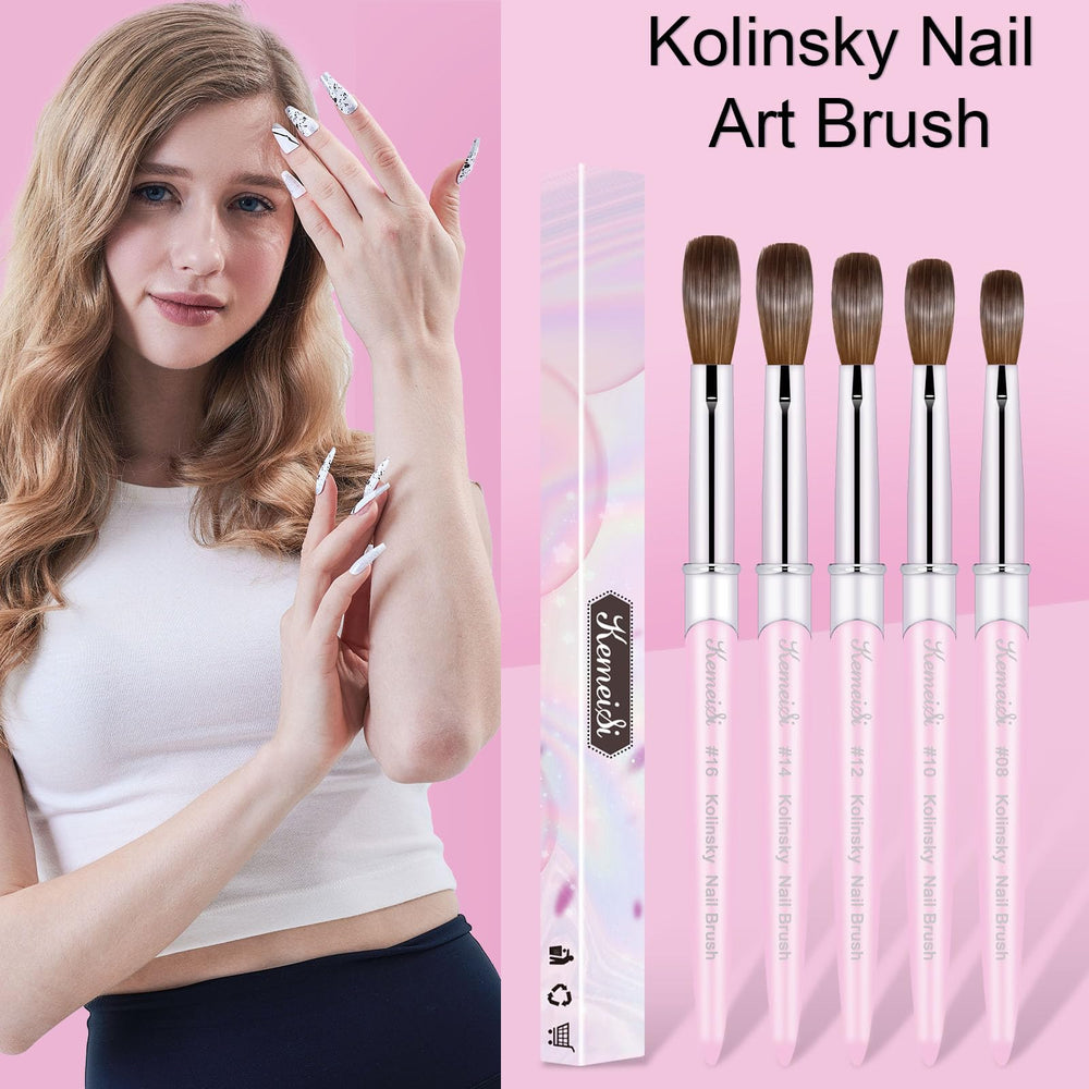 KEMEISI 100% Kolinsky bristle brush delivers soft, flexible powder control.