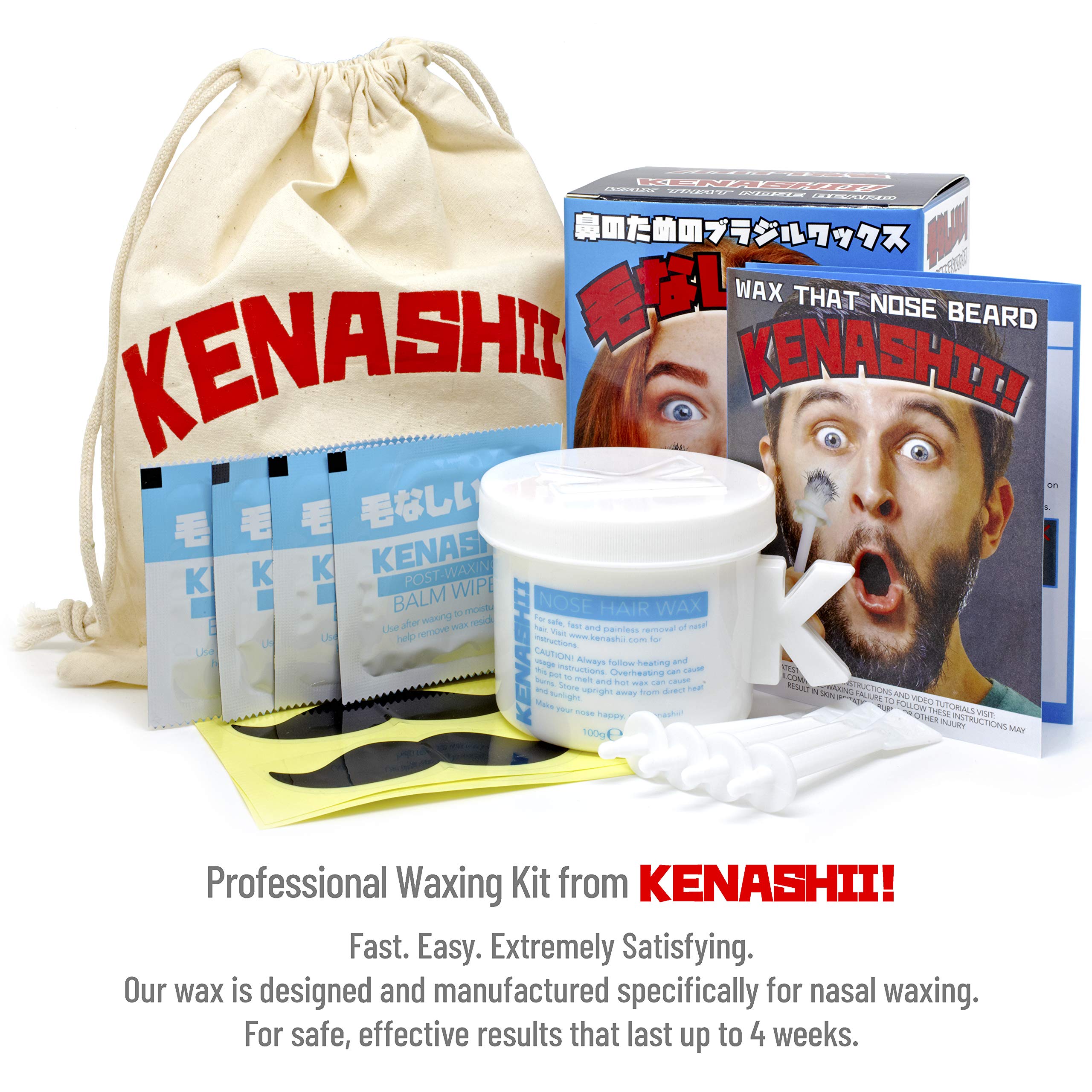 KENASHII Nose Wax Kit Unopened Box shows complete at-home grooming solution.