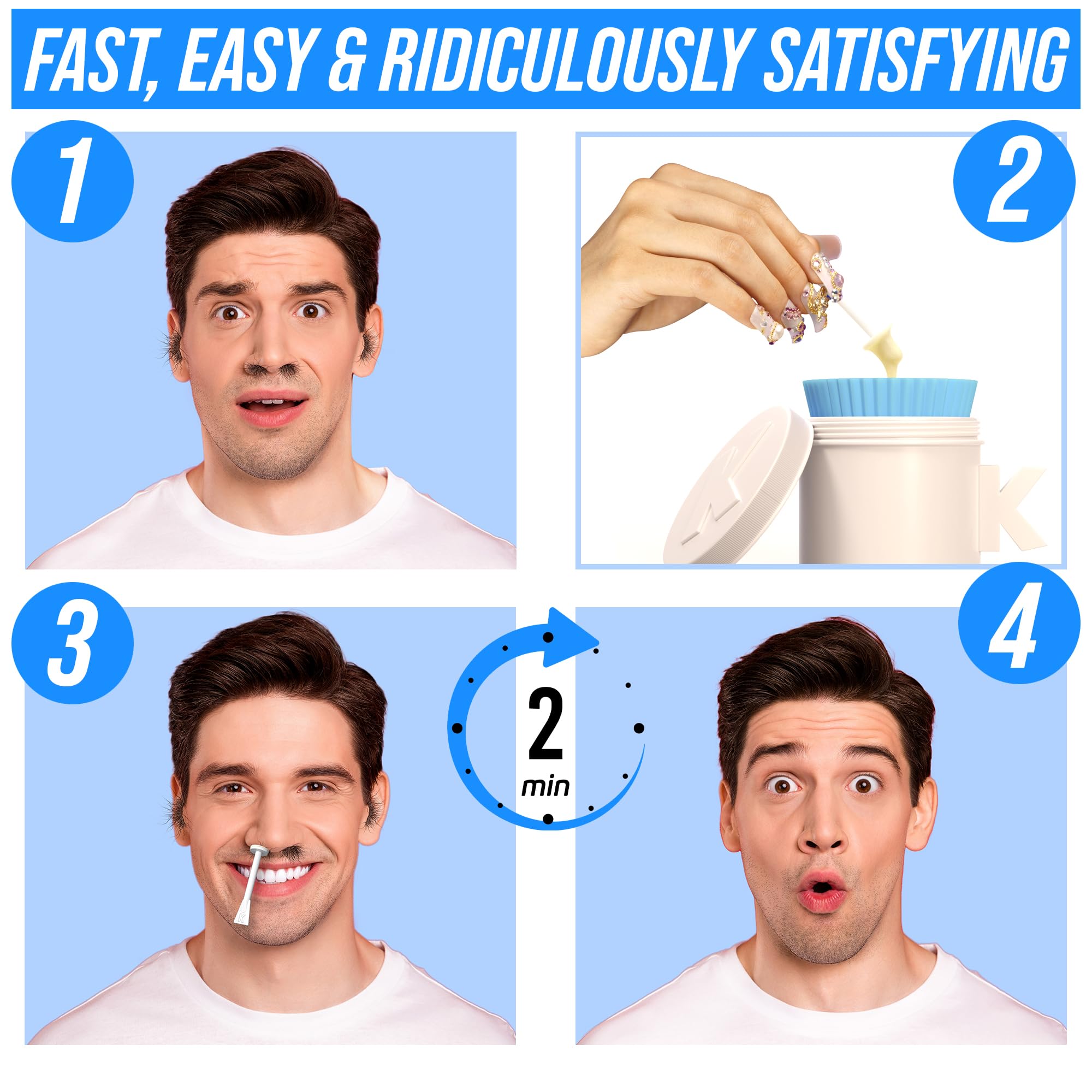KENASHII nose waxing kit 24 applicators for precise, safe nasal waxing.