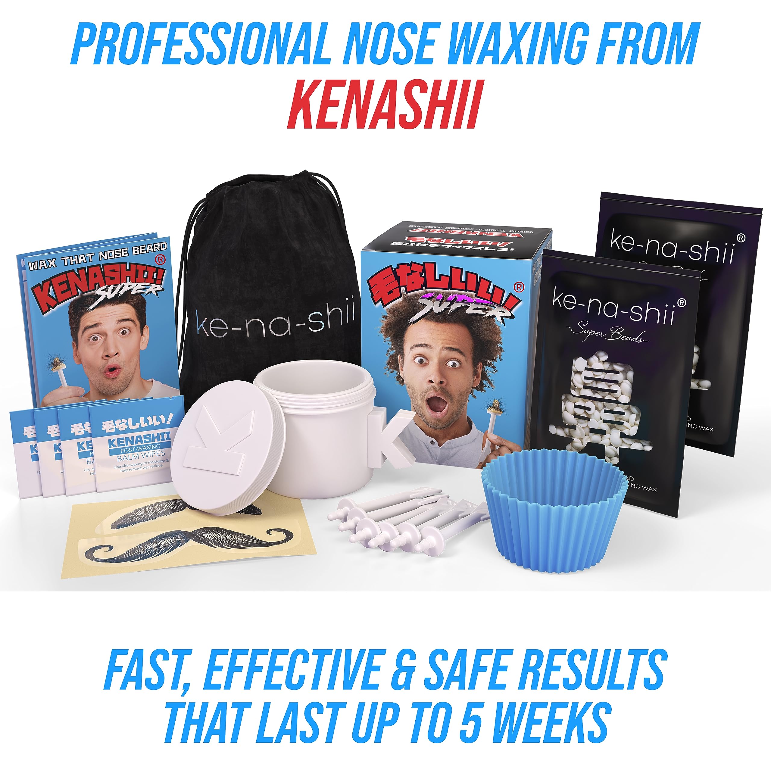 KENASHII nose waxing kit ear hair removal capability shown for versatile care.
