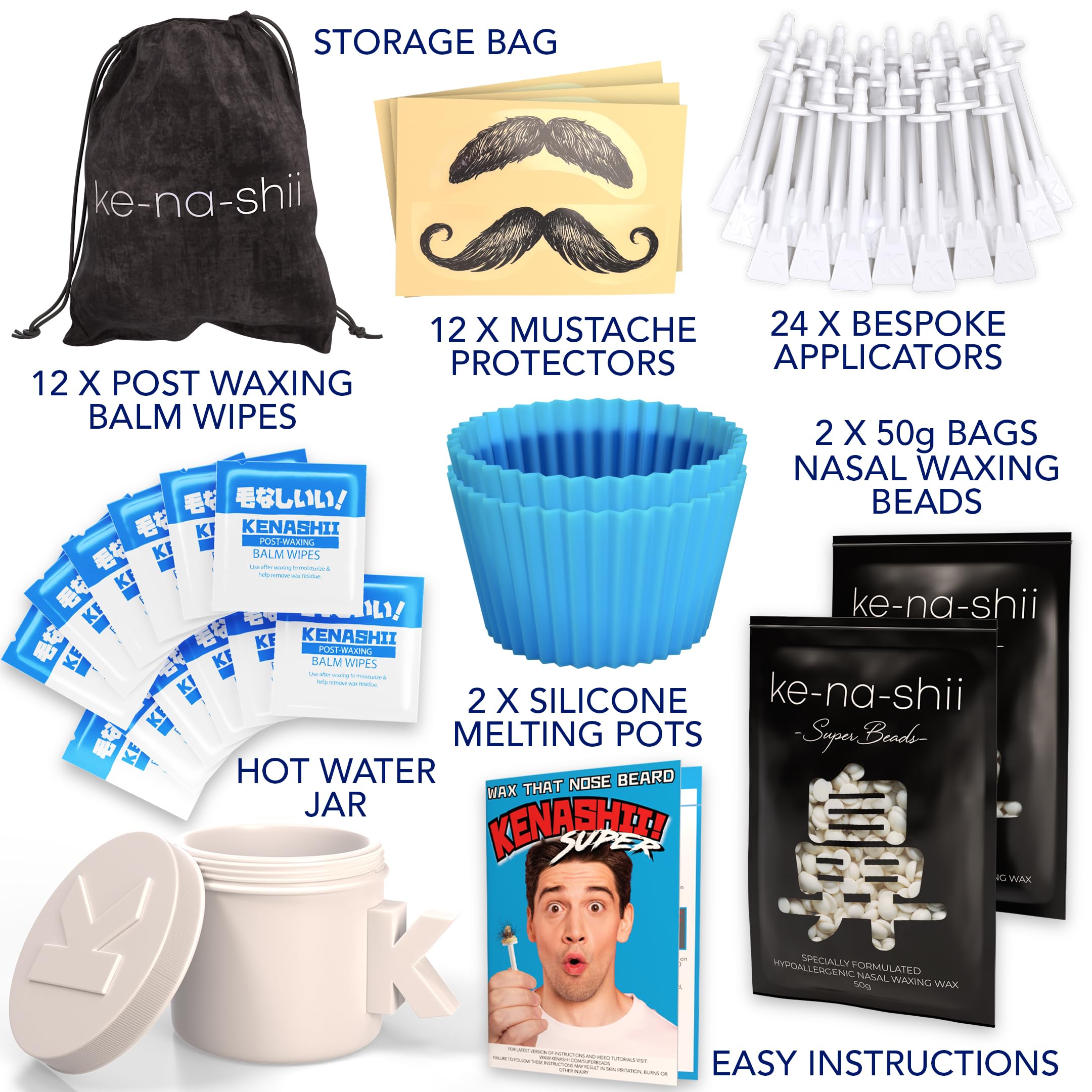 Kenashii nose waxing kit mustache guards protect nasal hairs
