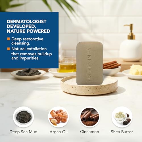 Kenkoderm dermatologist-developed USA badge signals trusted skincare foundation.