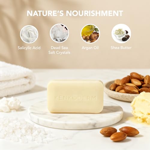Kenkoderm Psoriasis Dead Sea Salt Soap shea butter detail signals rich moisturization.