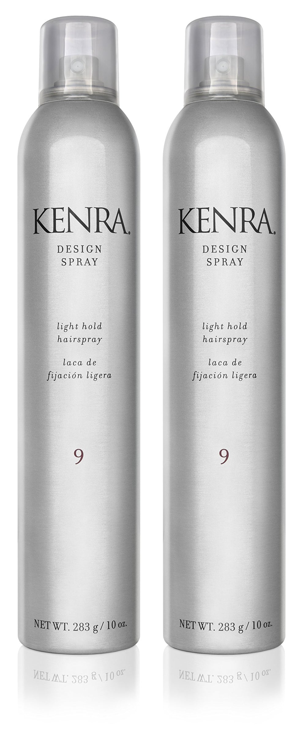 Kenra Design Spray 9 bottle front shows light hold for moveable styles