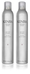 Kenra Design Spray 9 bottle front shows light hold for moveable styles