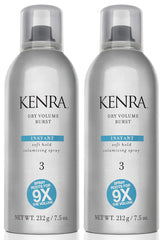 Kenra Dry Volume Burst 3 bottle enables instant root-to-tip volume with soft hold.