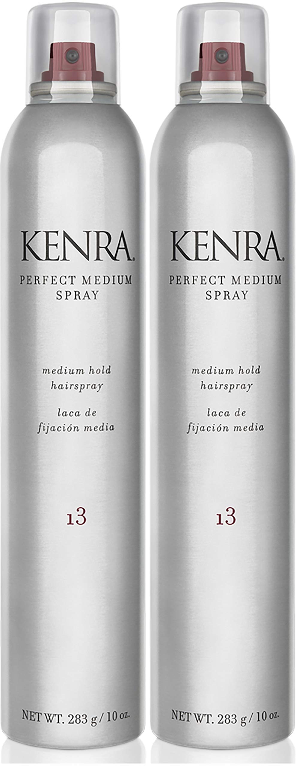 Kenra Perfect Medium Spray two-pack bottle front for quick-dry hold across all hair types.