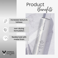 Kenra Platinum Dry Texture Spray being applied for added texture and fullness.