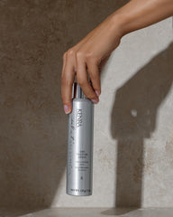 Kenra Platinum Dry Texture Spray finish on styled hair with volumized texture.