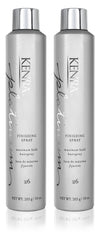 Kenra Platinum Finishing Spray 2-pack bottle front view for all-day hold and high shine.