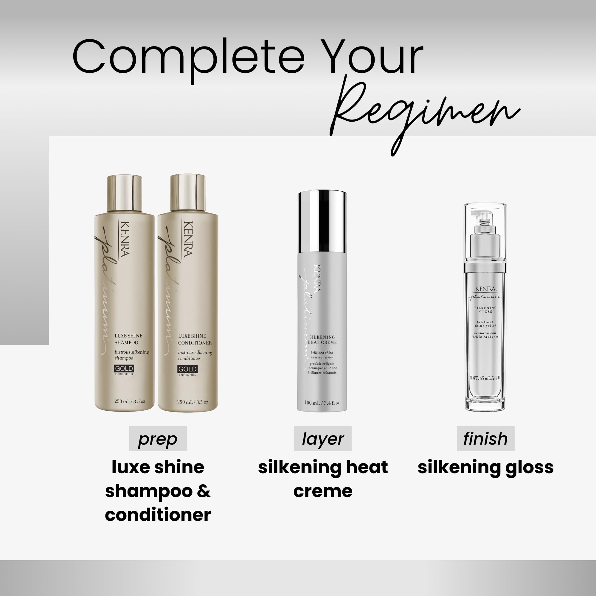 Kenra Platinum Silkening Gloss humidity protection concept image for frizz defense.