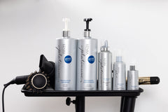 Kenra Platinum Thickening Conditioner application shows detangling and body.