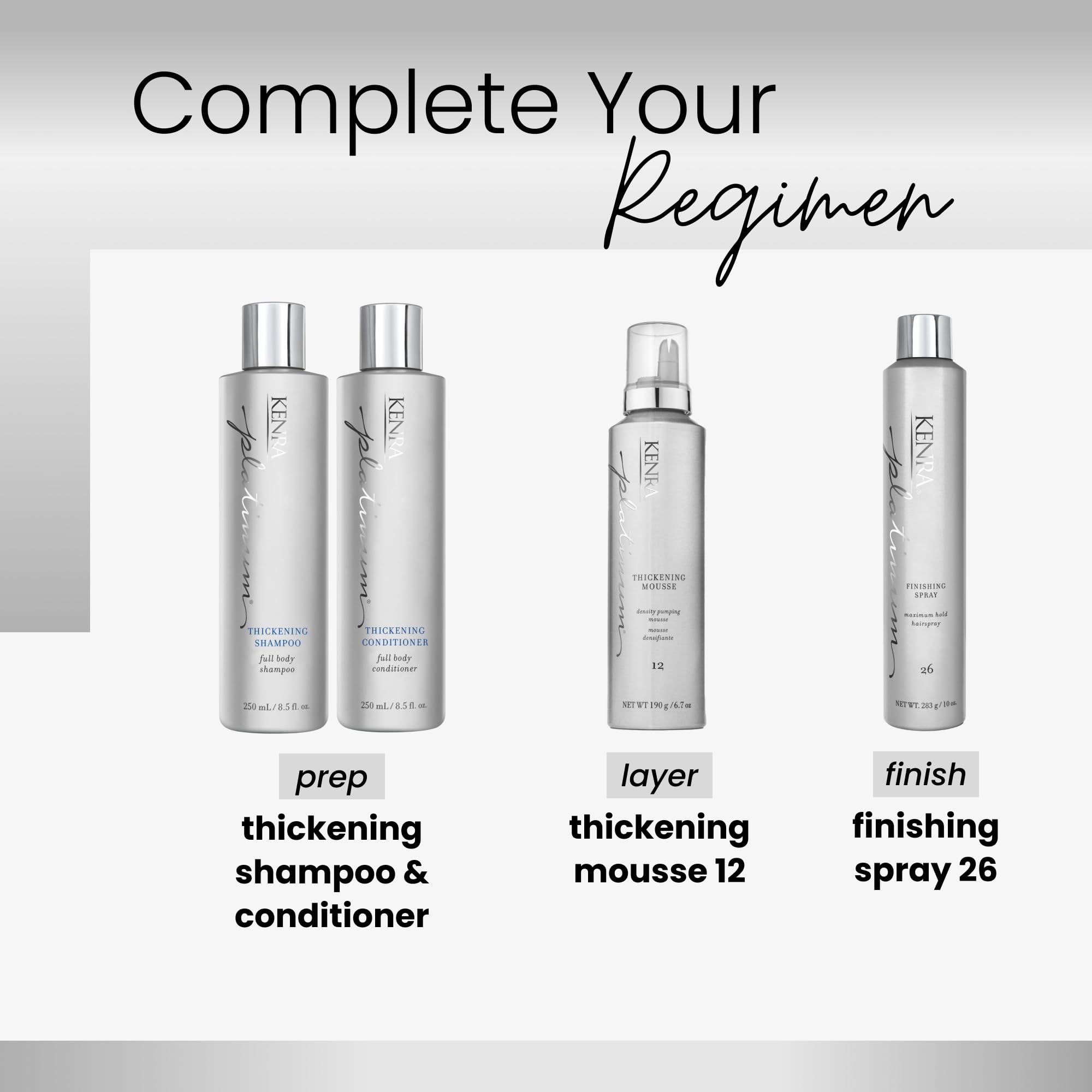 Kenra Thickening Mousse boosts hair density up to 150% for added volume.