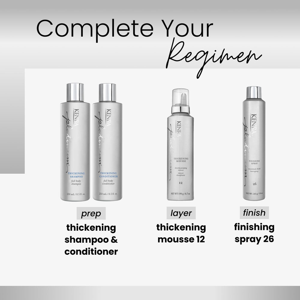 Kenra Thickening Mousse boosts hair density up to 150% for added volume.