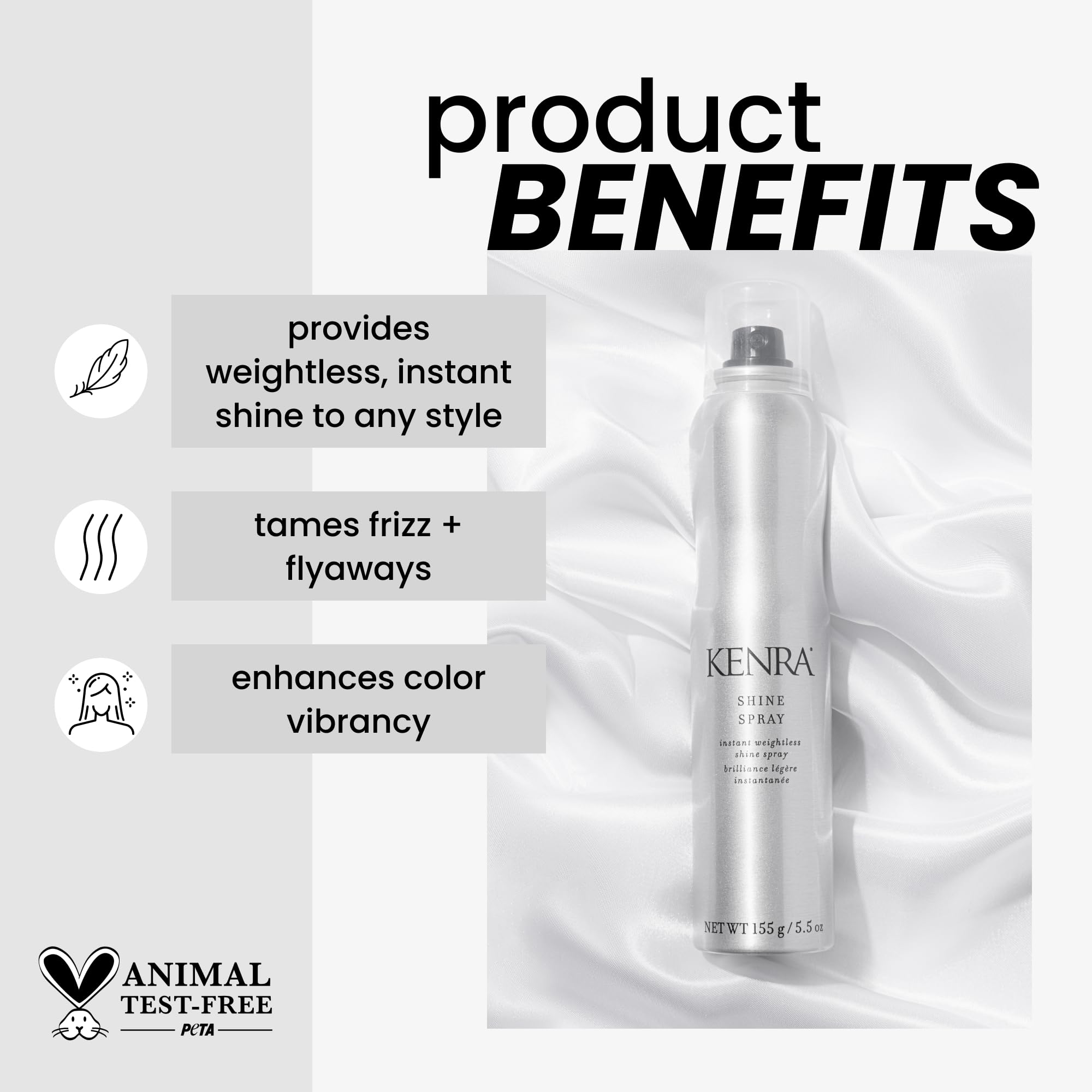 Kenra Professional Shine Spray packaging in a 2-pack emphasizes value and convenience.