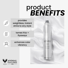 Kenra Professional Shine Spray packaging in a 2-pack emphasizes value and convenience.