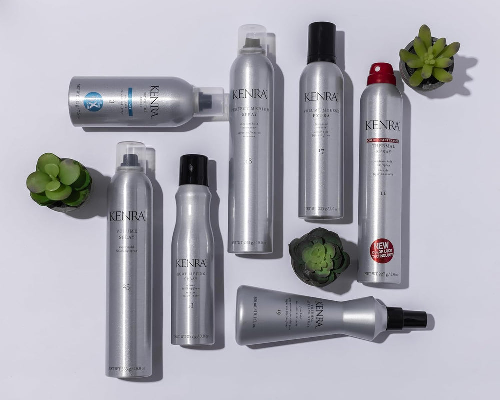 Kenra Thermal Styling Spray helps preserve color during heat styling