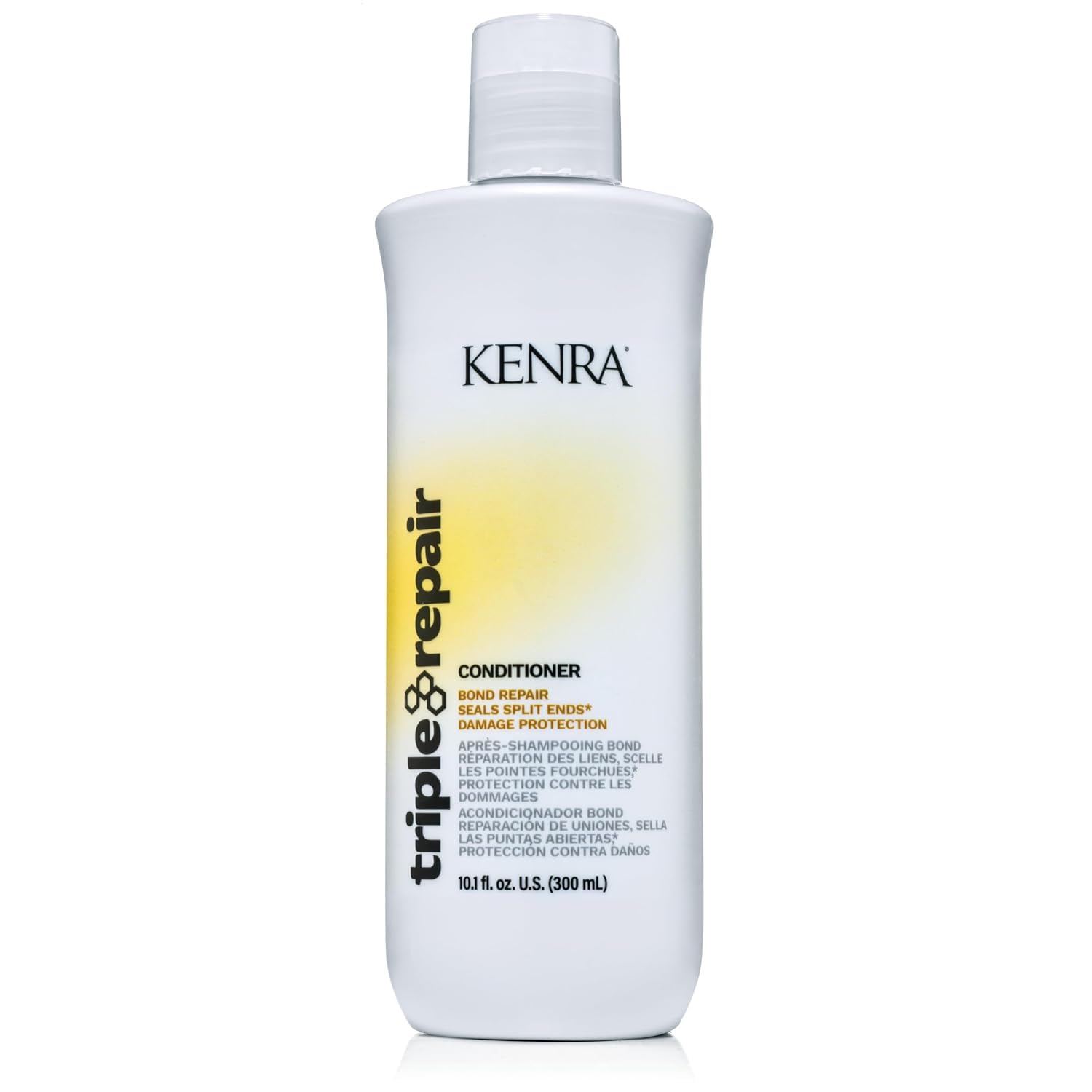 Kenra Triple Repair bottle label close-up notes sulfate-free formula.