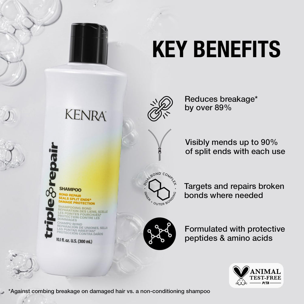 Kenra Triple Repair set packaging highlights pair for system use.