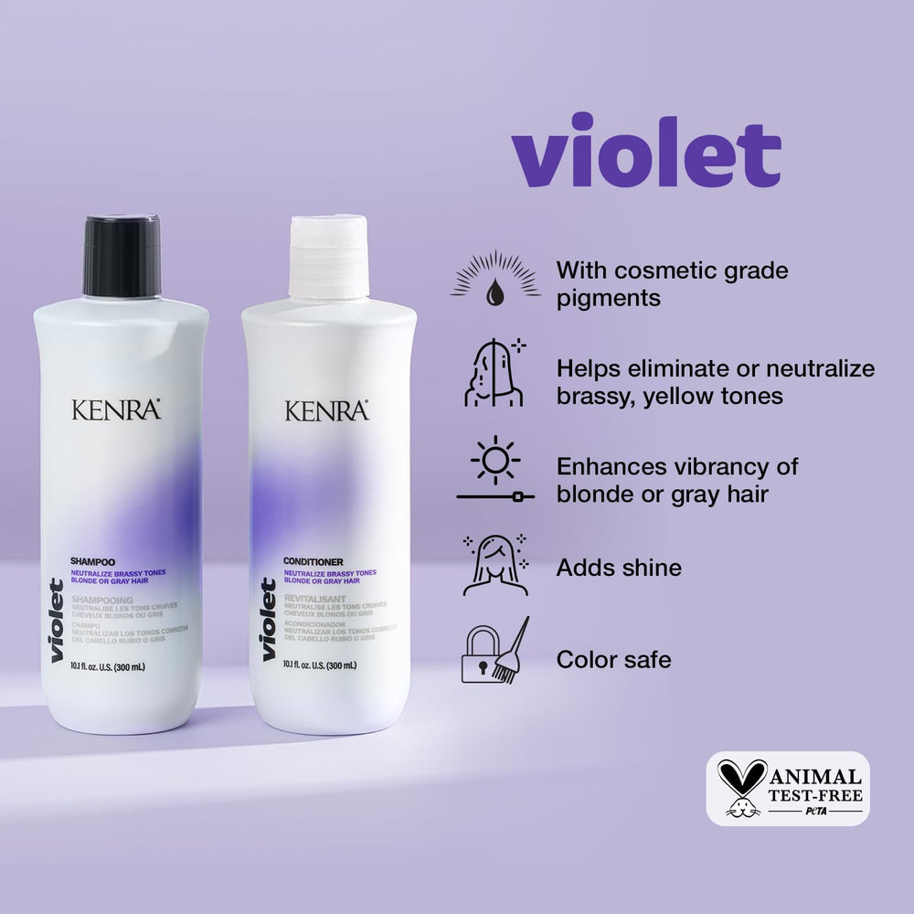 Kenra Violet Conditioner tube ready to smooth and moisturize processed hair