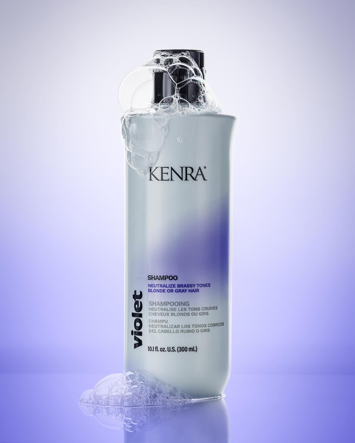 Kenra Violet Shampoo pour deposits purple pigment to neutralize yellow