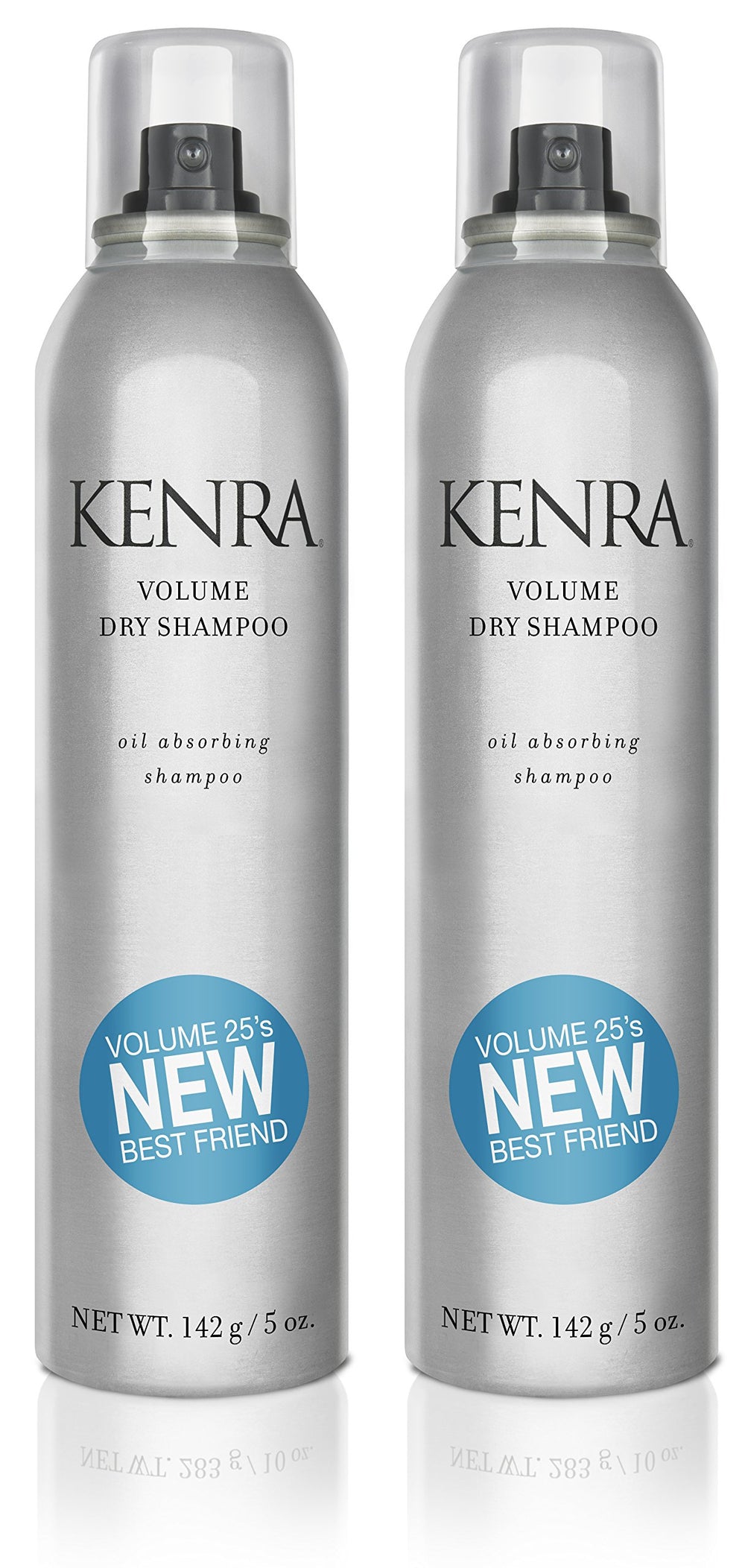 Kenra Volume Dry Shampoo bottle-front demonstrates a translucent, residue-free finish for oil control.