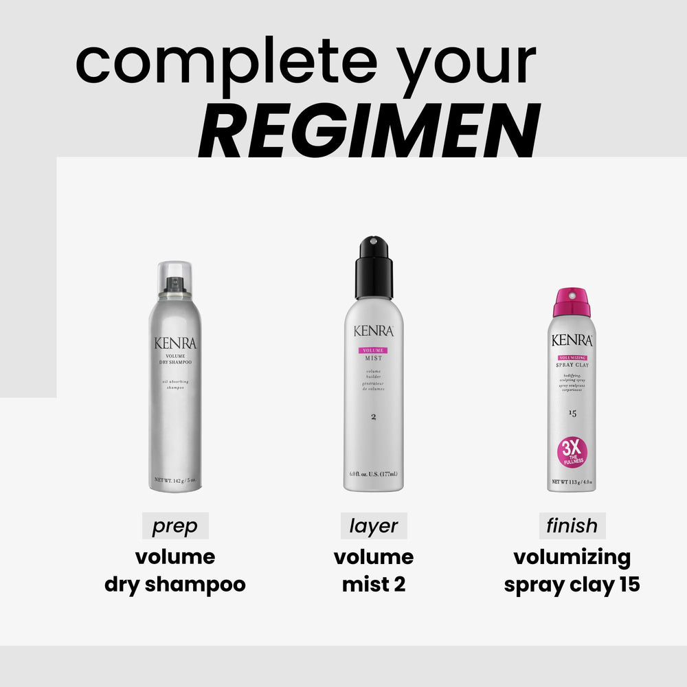 Kenra Volume Dry Shampoo no-residue finish close-up confirms clear styling results.