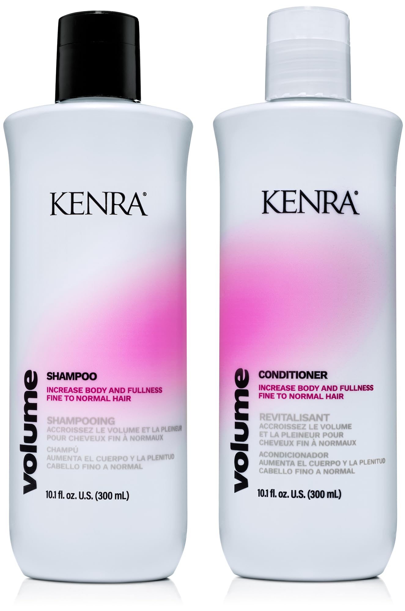 Kenra Volume Shampoo bottle front showcases root lift potential and color-safe formula.