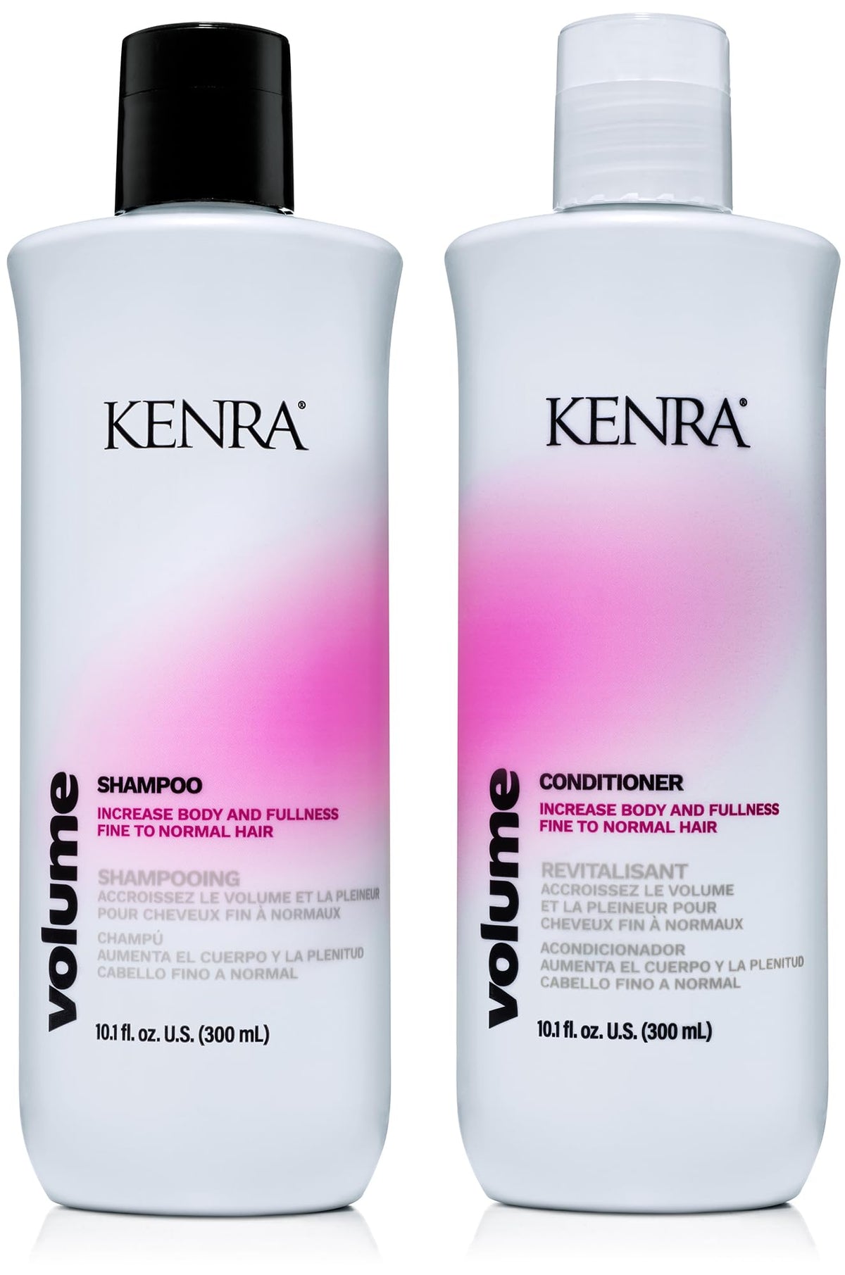 Kenra Volume Shampoo bottle front showcases root lift potential and color-safe formula.
