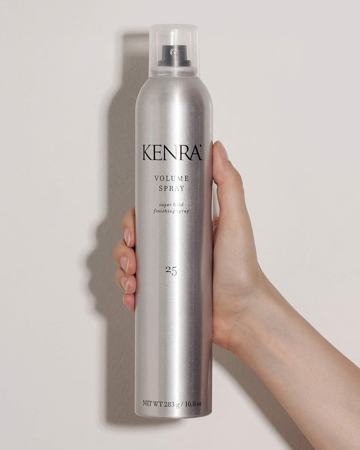 Kenra Volume Spray 25 mist dispenses evenly for lasting style.