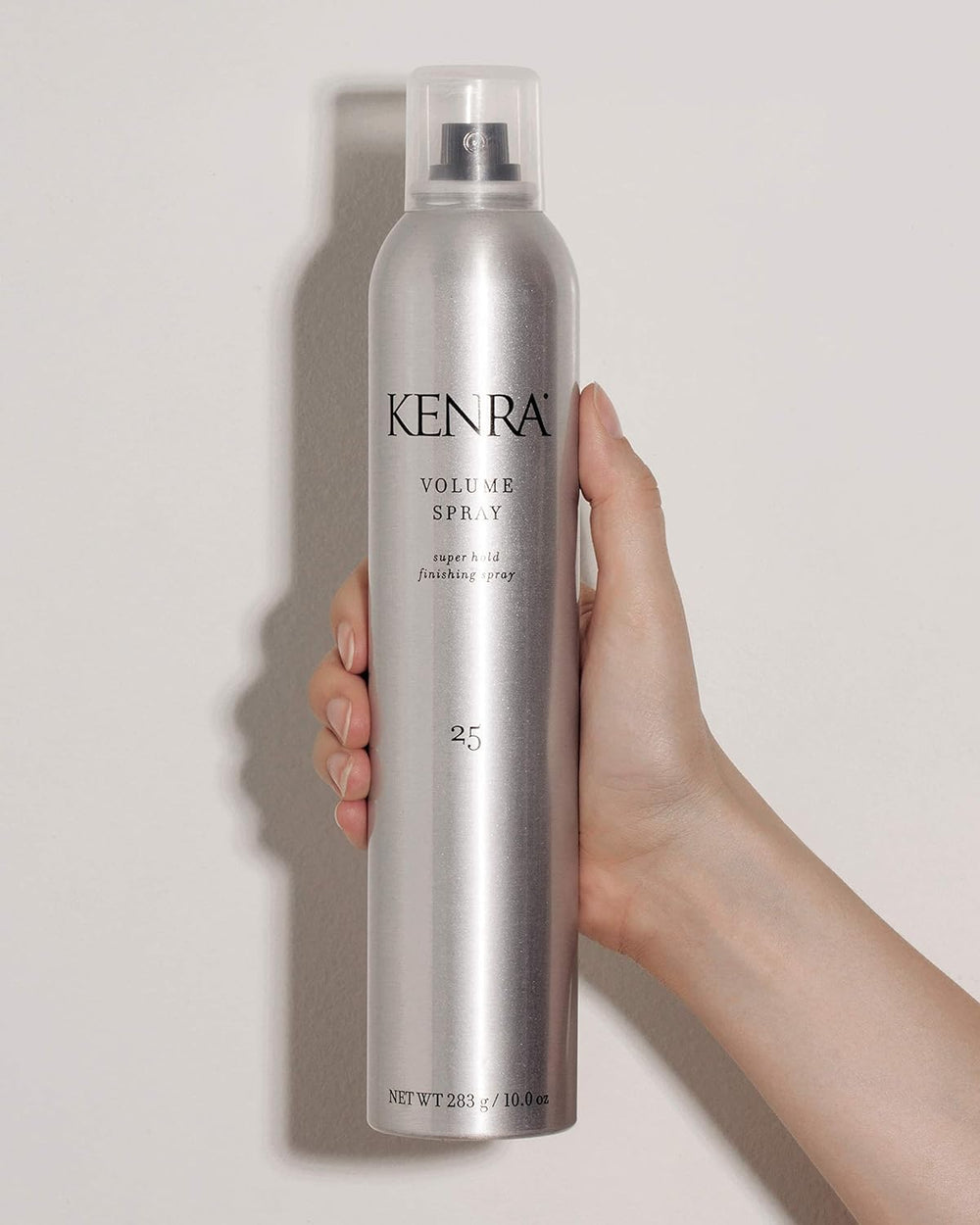 Kenra Volume Spray 25 mist dispenses evenly for lasting style.