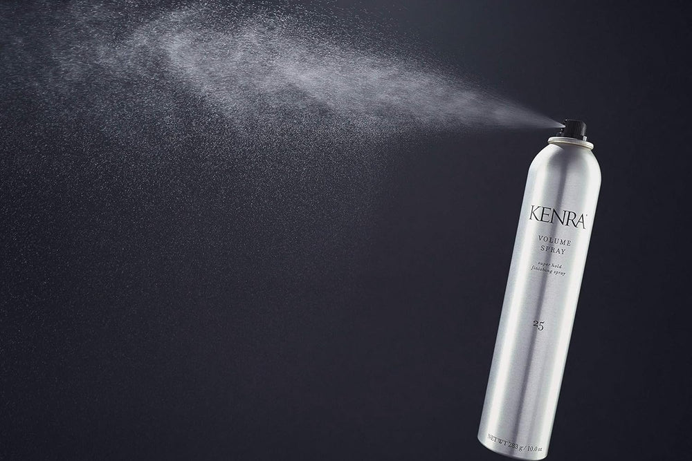 Kenra Volume Spray 25 finish closeup highlights natural shine and control.