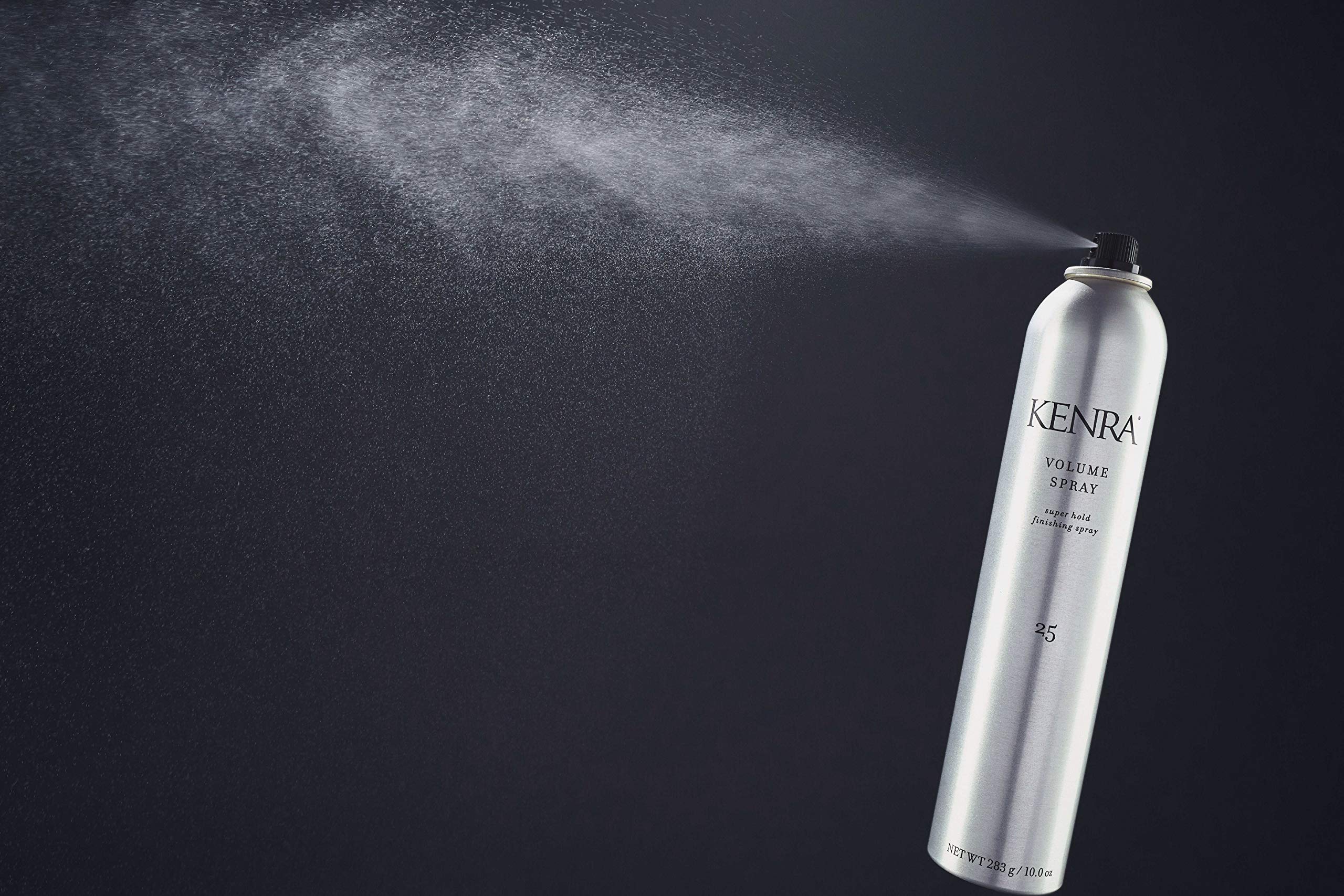 Kenra Volume Spray 25 wind-resistance test demonstrates hold against moving air.