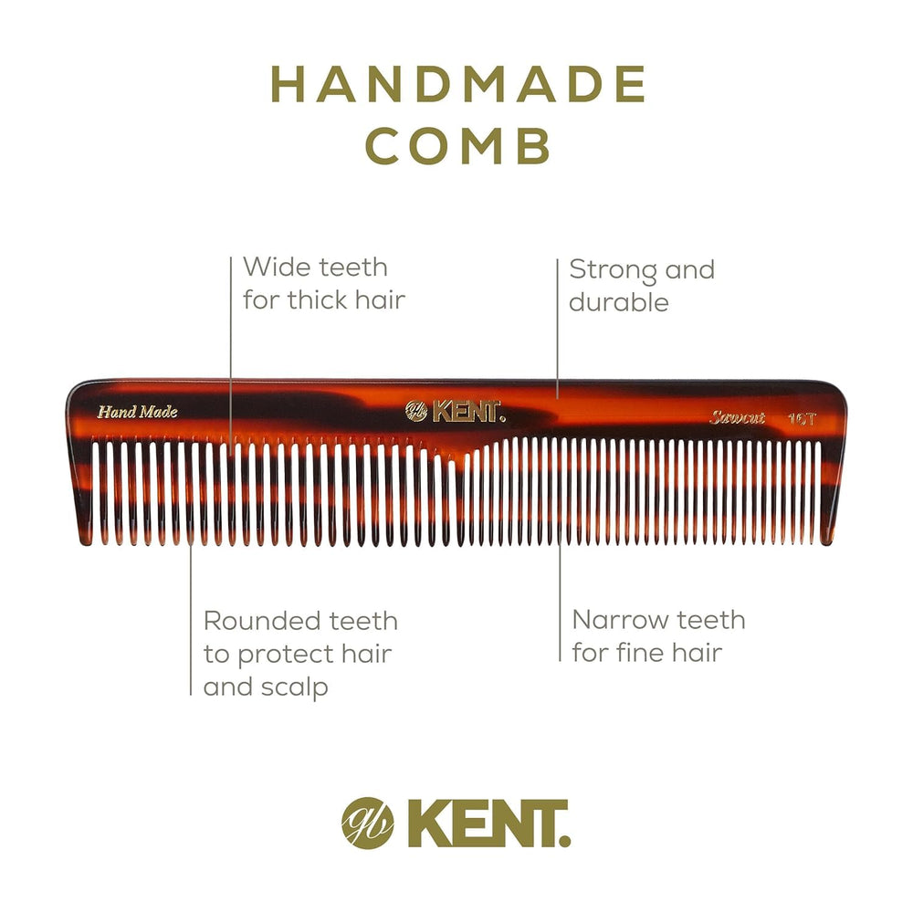 Kent 16T-16TG detangling-curly closeup illustrates wide teeth for curly hair