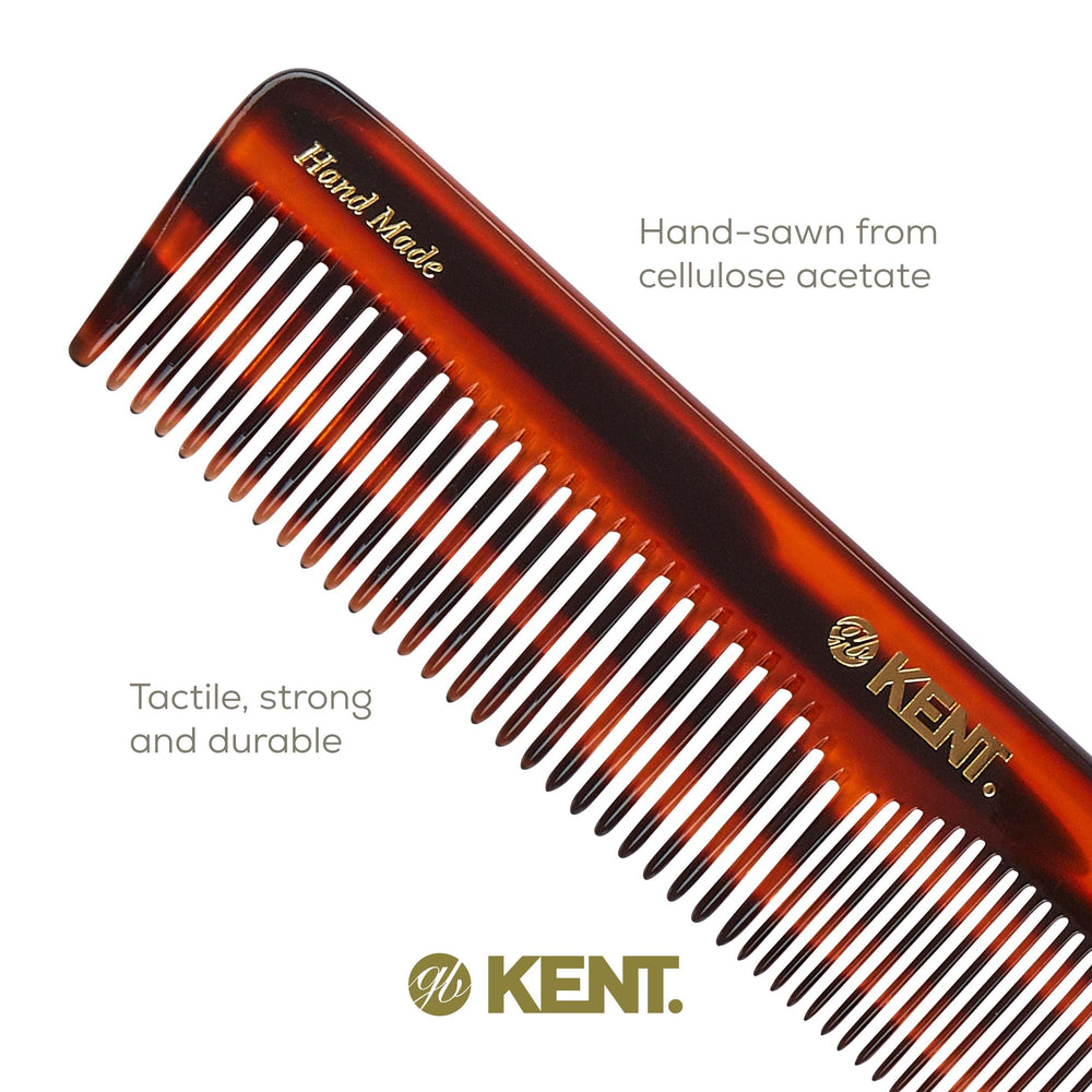 Kent 16T tortoise comb cellulose acetate material minimizes static.