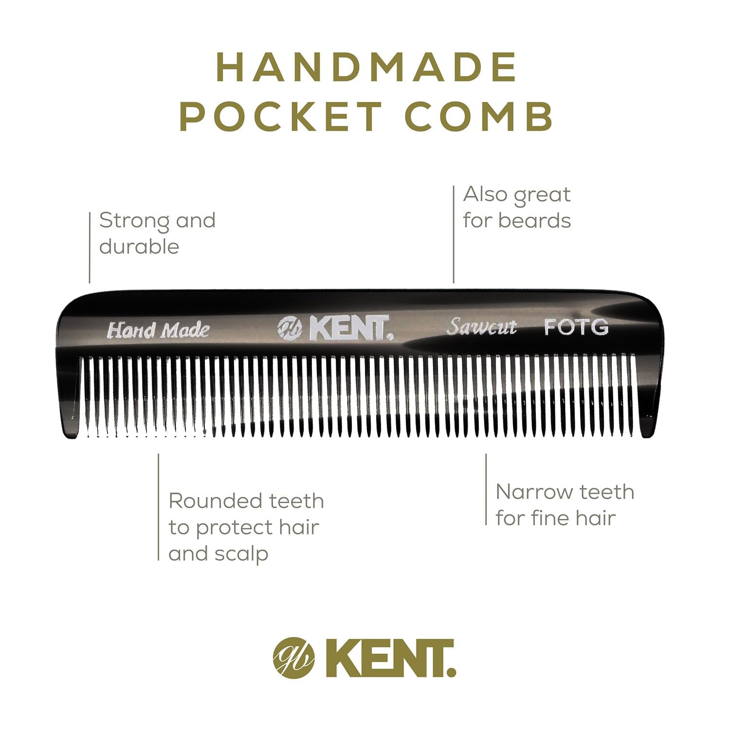 Kent A FOT pocket comb ready for in-pocket grooming sessions anywhere.