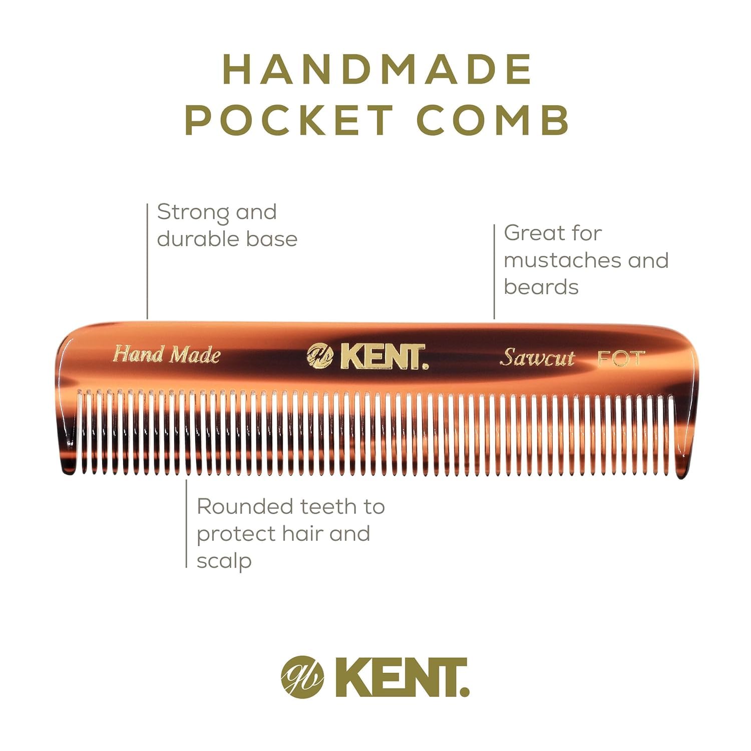 Kent A FOT travel-compact pocket comb fits easily in a pocket or bag.